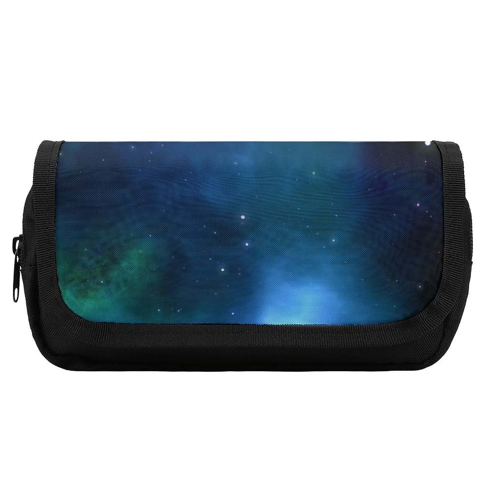 Ruang Bintang Alam Semesta Pencil Case Double Layer Zip Pencil Pouch Holder Box Organizer Cosmetic Bag for Home School Office