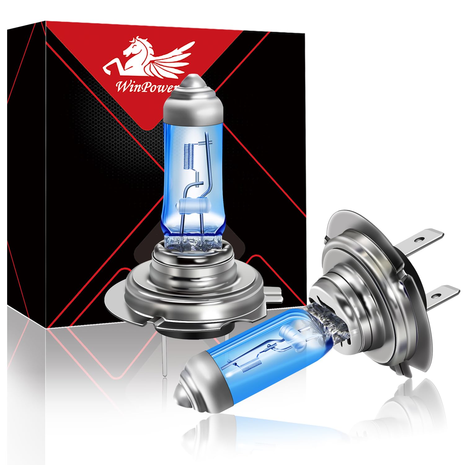 WinPower H18 Halogen Bulbs 12V 65W Car Fog Lamp 4300K Warm White Light Replacement Bulbs, 2 Pieces, 4300K-5000K