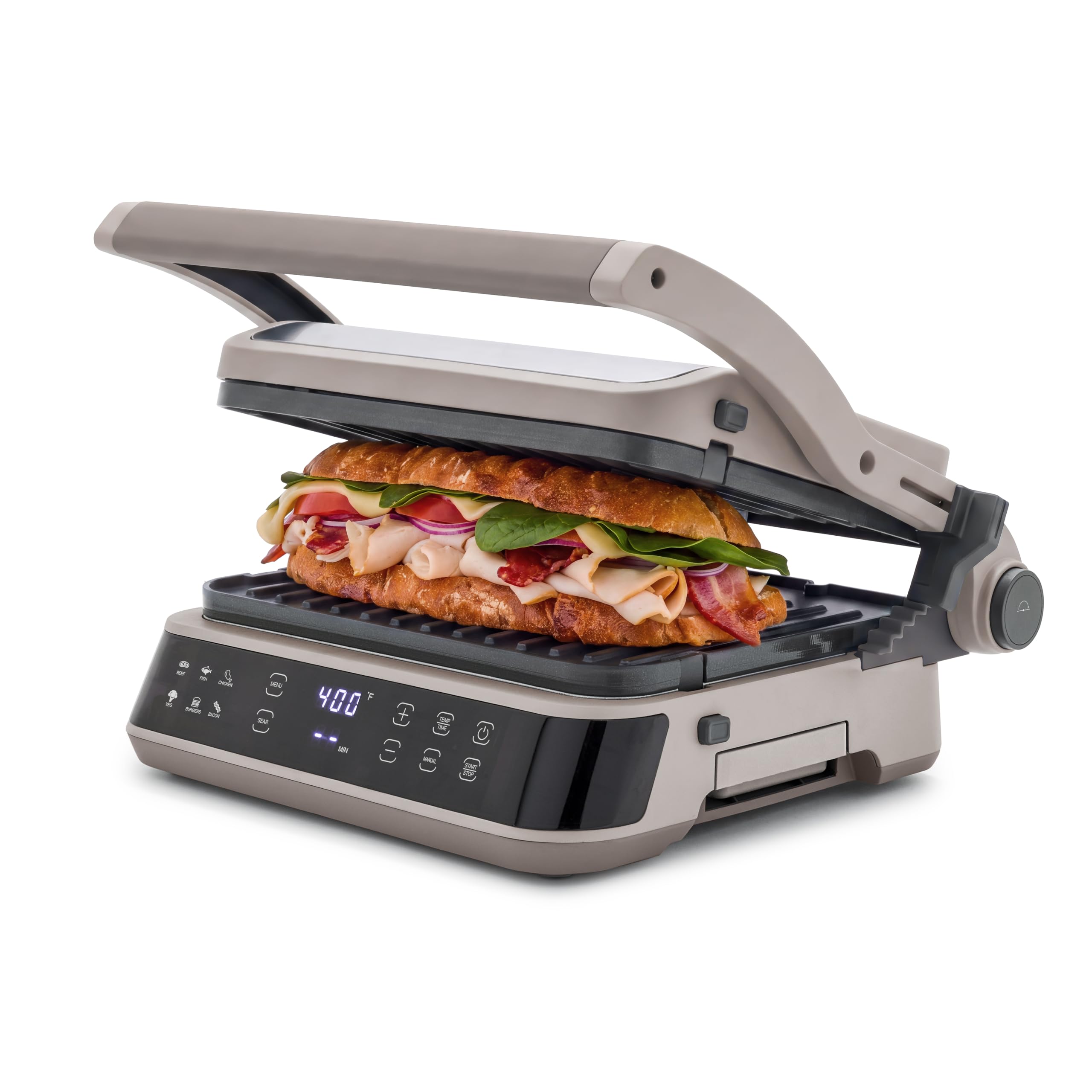 GreenPan Advanced Grill &amp; Griddle, PFAS-Free Ceramic Nonstick, Clay