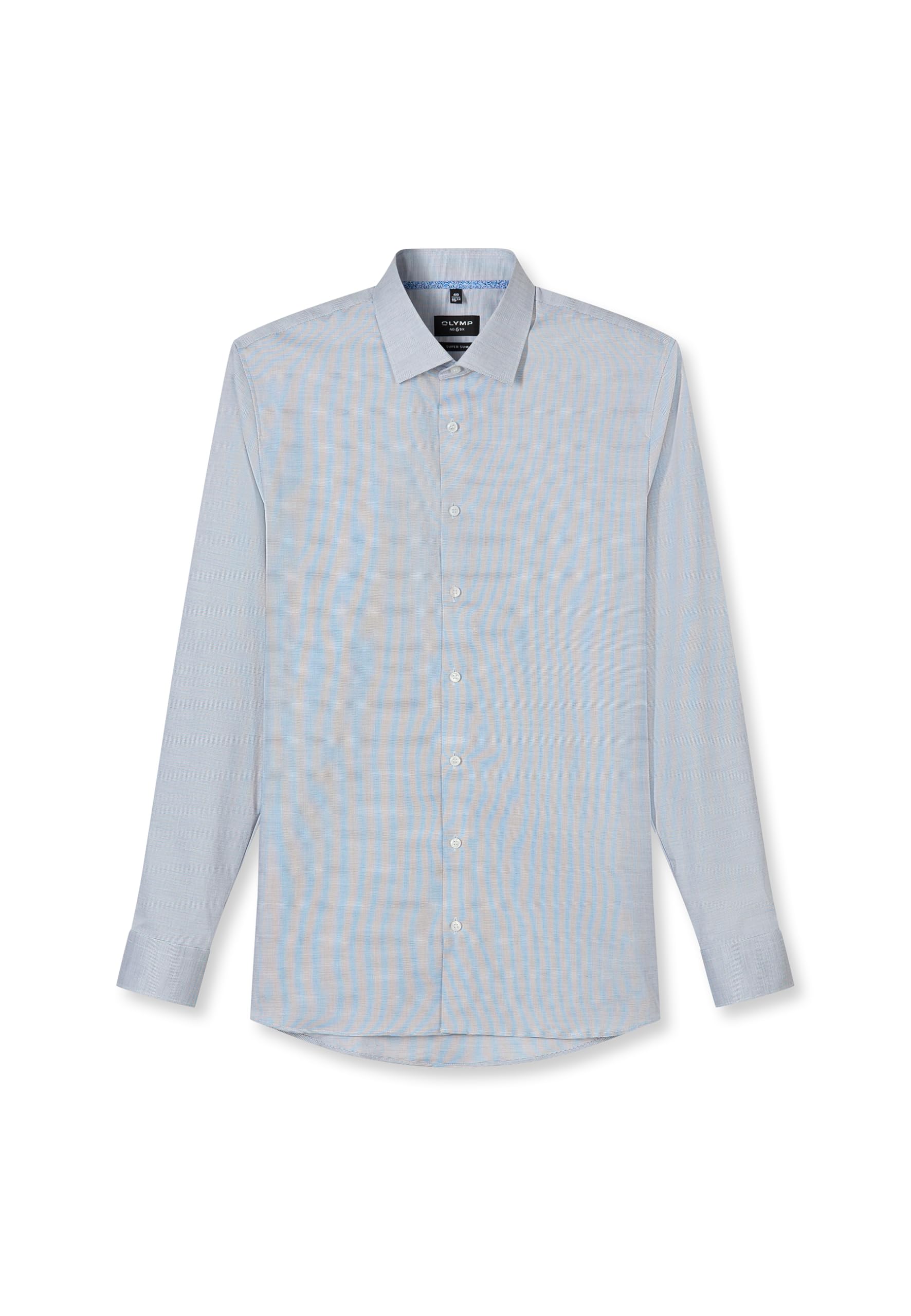 OLYMP Herren Oberhemd Langarm 252014,Einfarbig,375 No 6 six - super Slim (H16),Kent-Kragen