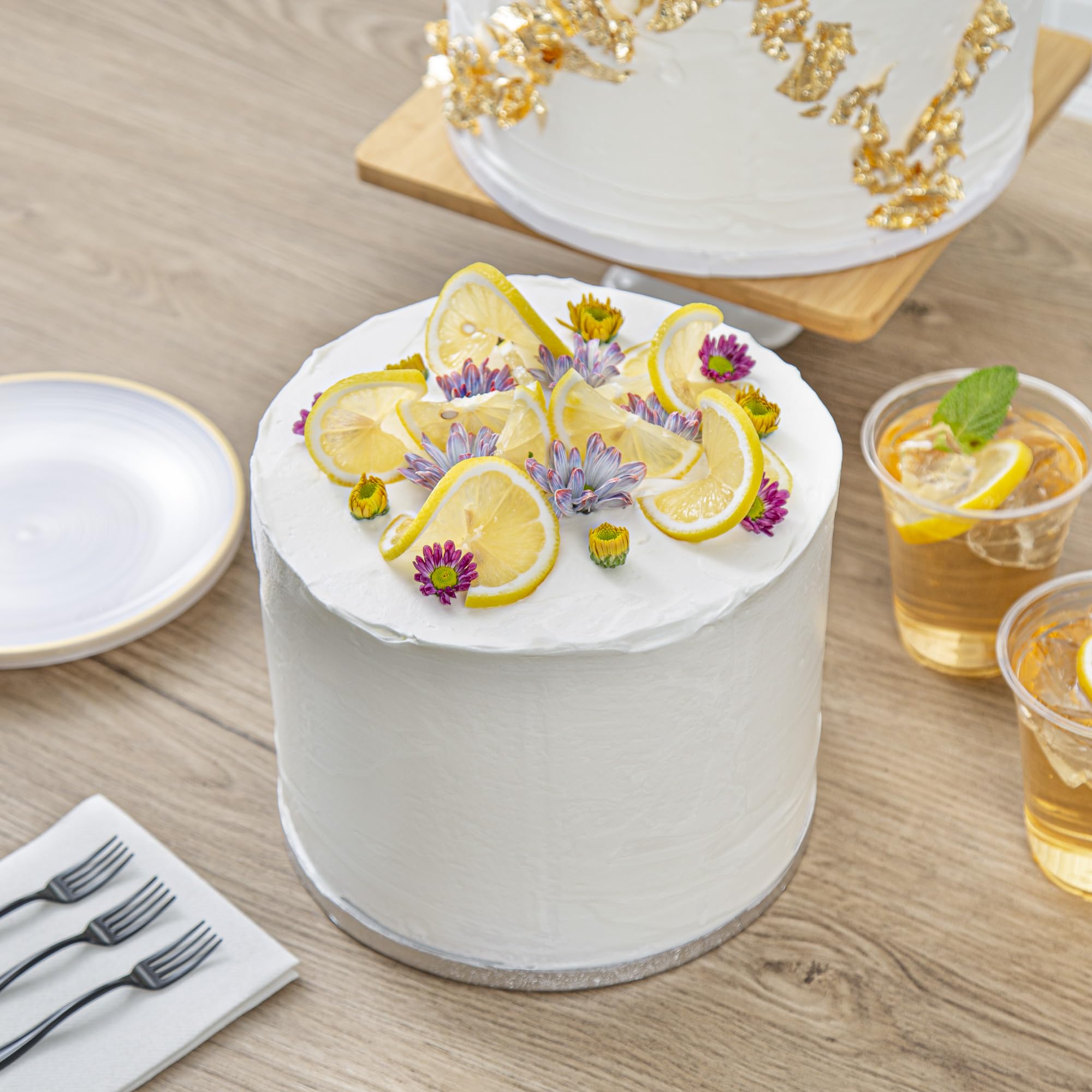 Restaurantware Pastry Tek Kuchen-Dummy, rund, Schaumstoff, wiederverwendbar, leicht, langlebig, Polystren, feuchtigkeitsbeständig, wiederverwendbar, wiederverwendbar, 20,3 x 15,2 cm, 36 Stück