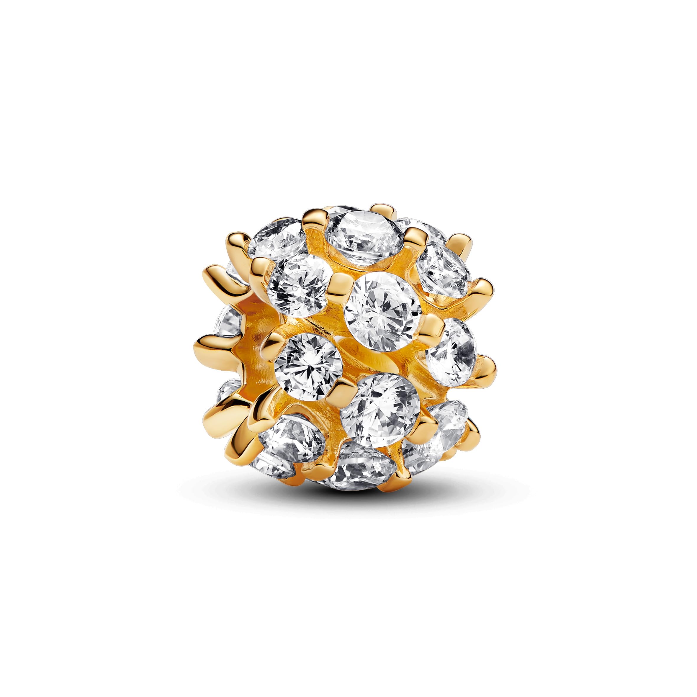 Pandora Moments 14k Gold-plated charm with clear cubic zirconia