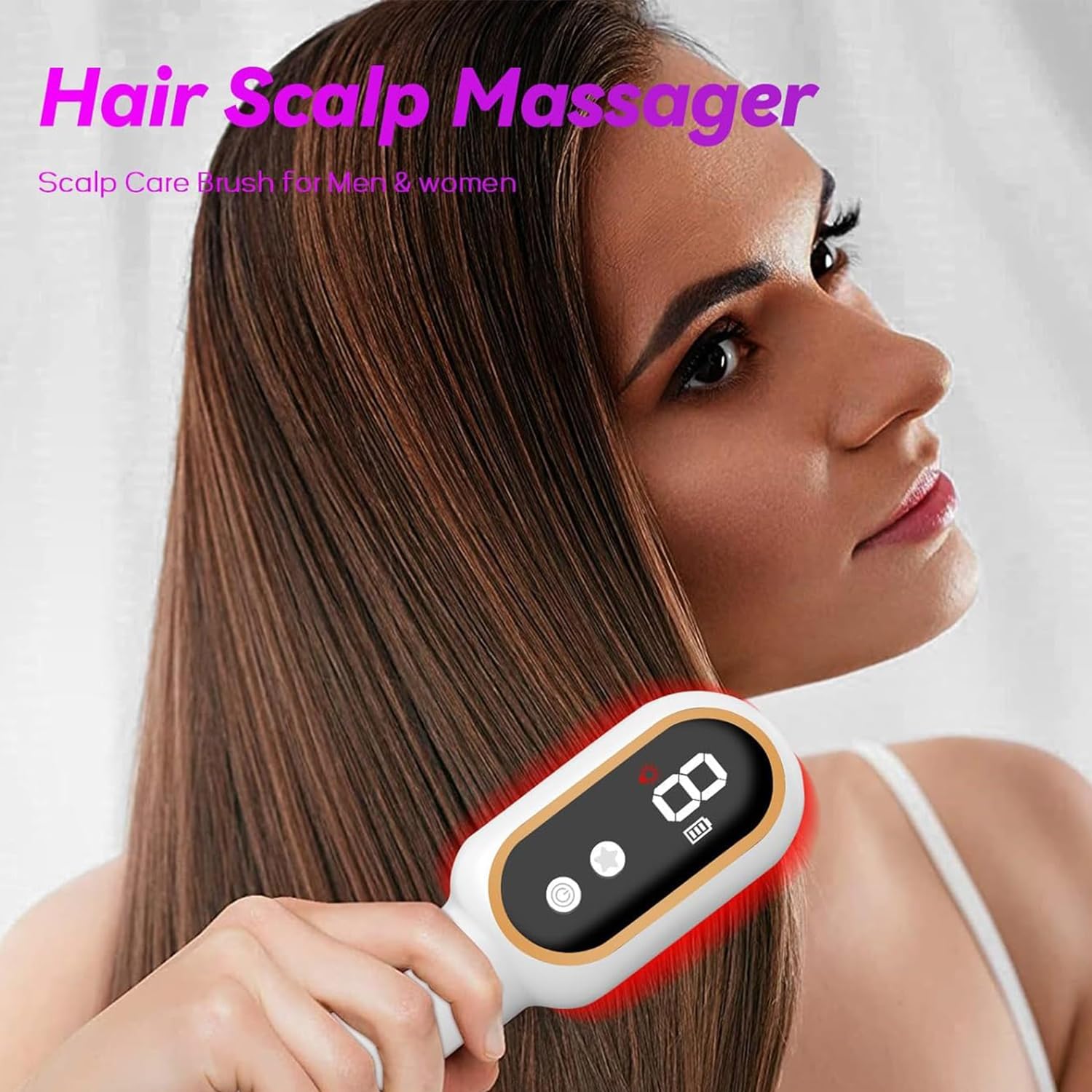 3-in-1 Hair Electric Scalp Massager for Relaxation and Head Massage, Rechargeable Handheld Vibrating Massager for Stress Relief, Home Spa, Hair Care