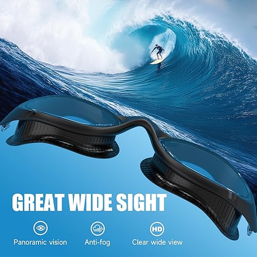 Miniatura 3 de Gafas de natación para adultos para hombres y mujeres, gafas de natación para piscina, antinieblaUV, gafas de natación con estuche