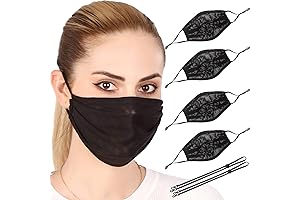 Wild & Bold 4Pcs Breathable Mesh Black Face Mask with Adjustable Earloop