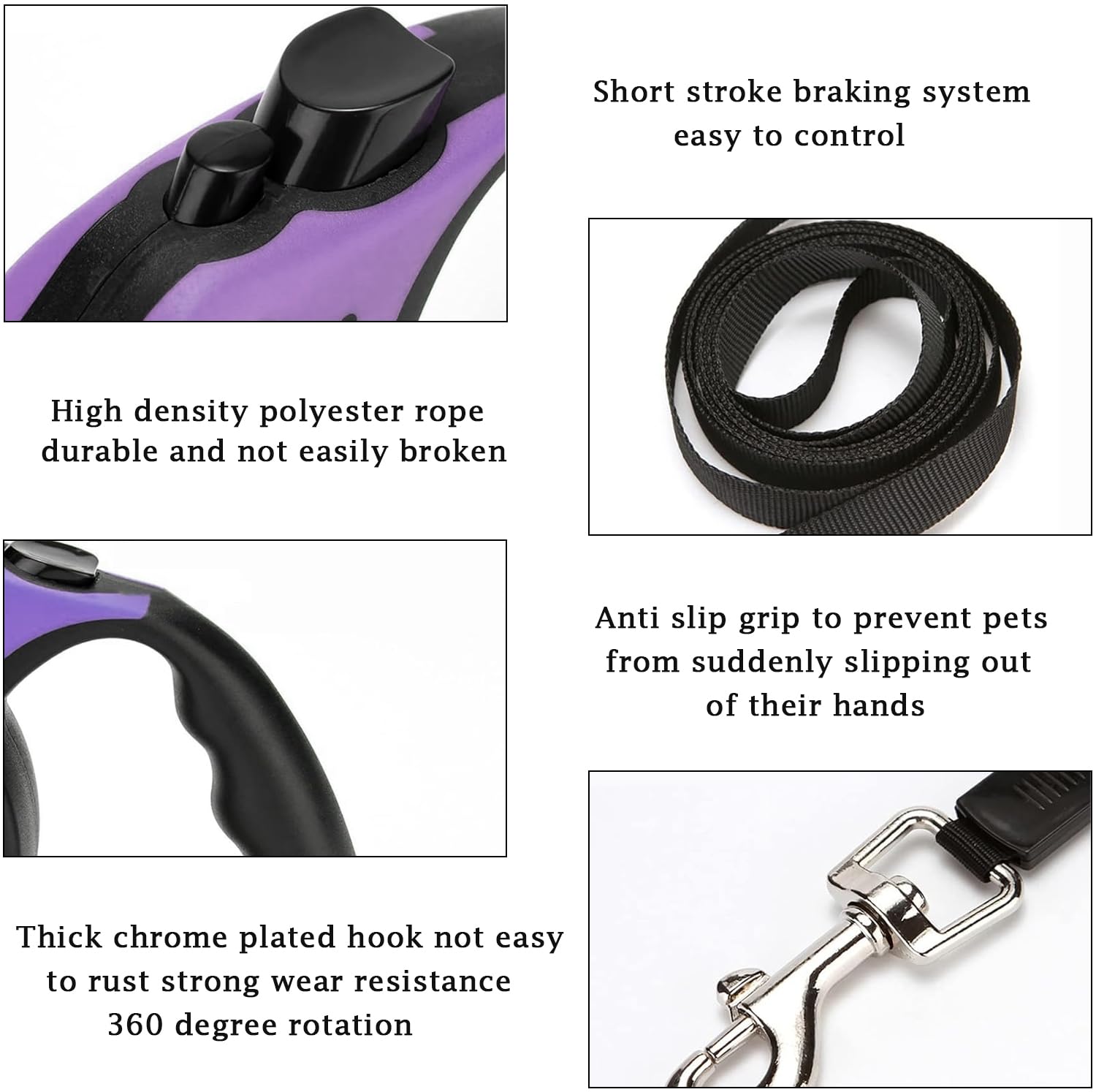 Retractable Dog Lead, 5M/16FT Extendable Dog Training Lead360°Tangle-Free with Smooth & Durable Nylon Tape - Image 3
