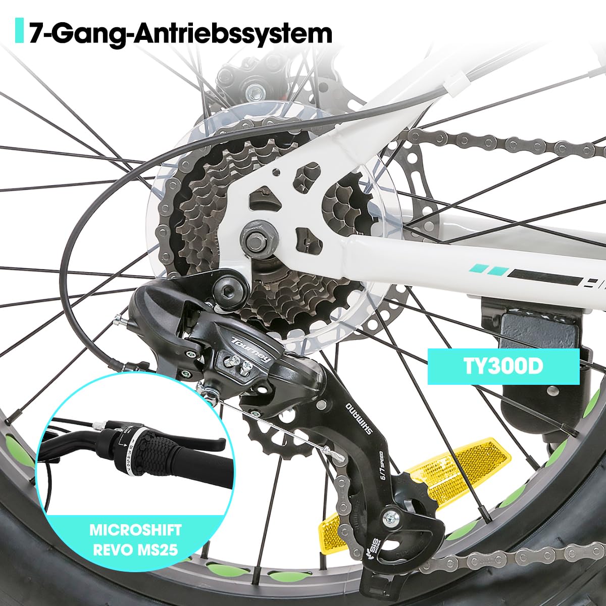 HILAND 20 Zoll Kinder Mountainbike, 7 Gang Fat Tires Mountainbike, Double Scheibenbremsen Kinder Fahrrad für Jungen Mädchen, Mehrere Farben