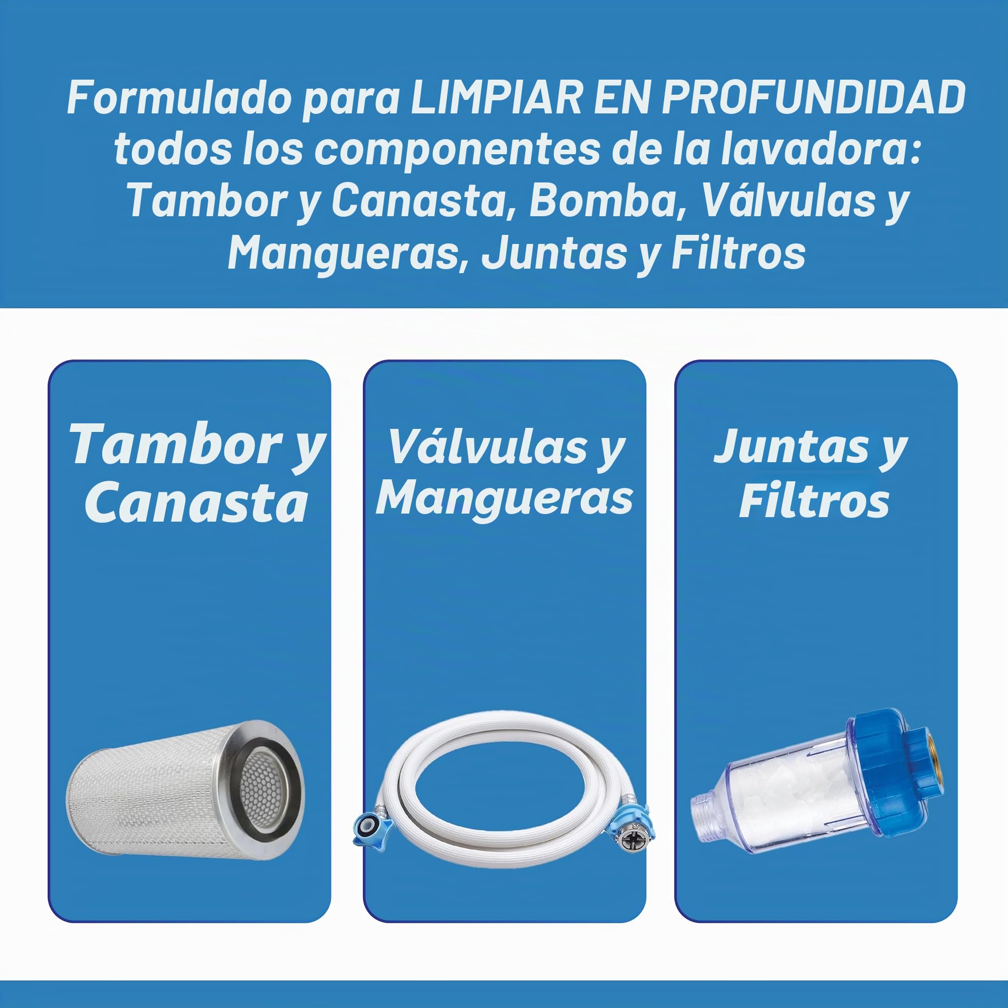 Pastillas limpiadoras de lavadora, paquete de 24, suministro de 1 año, formuladas para dueños de mascotas, descalcificador de limpieza profunda para lavadoras de carga superior y frontal, seguro