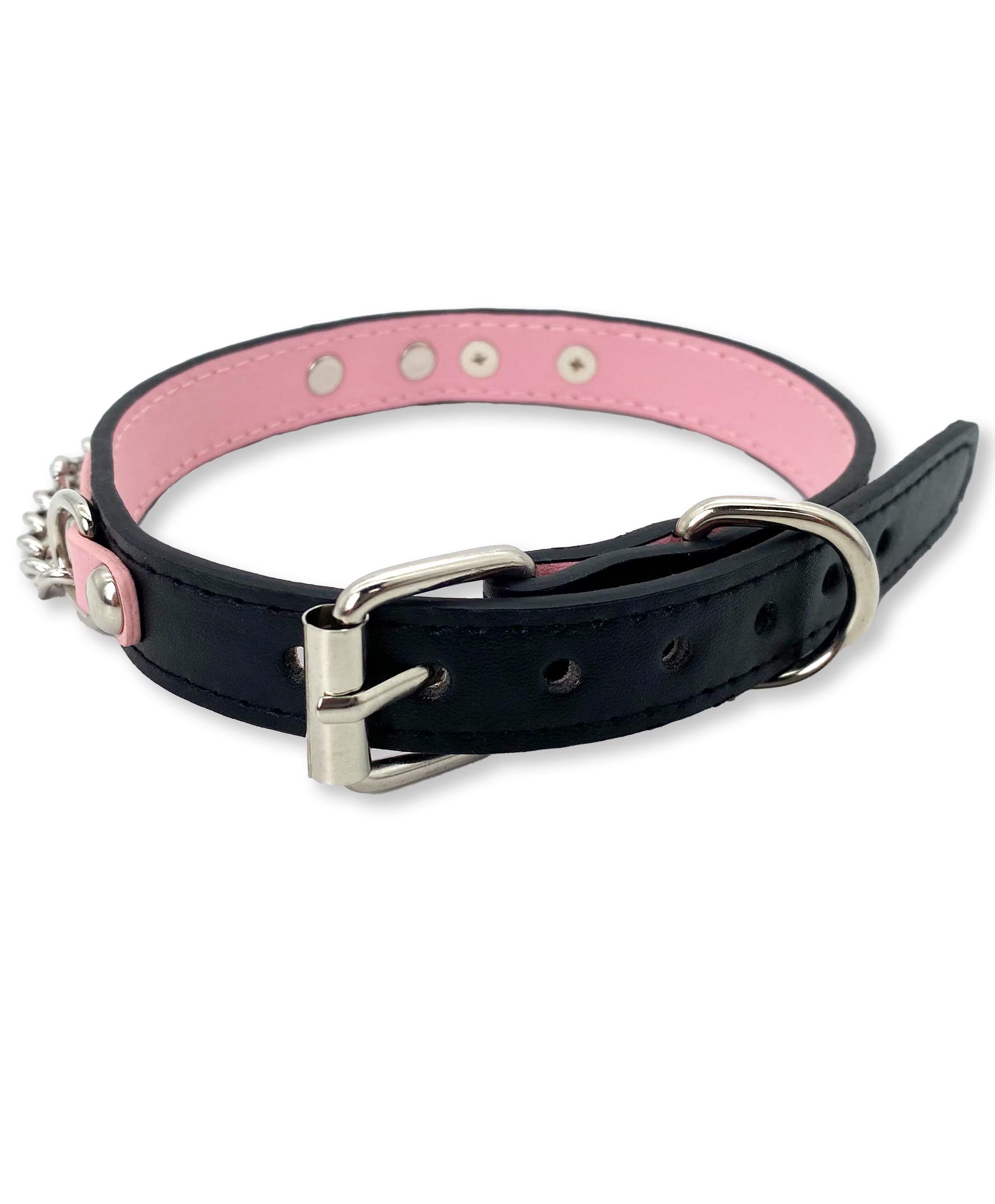 Leather Choker Collar Necklace For Women,Cute Skull Gothic Punk Rock Choker Necklace Collars: PINK BONE-LETTER