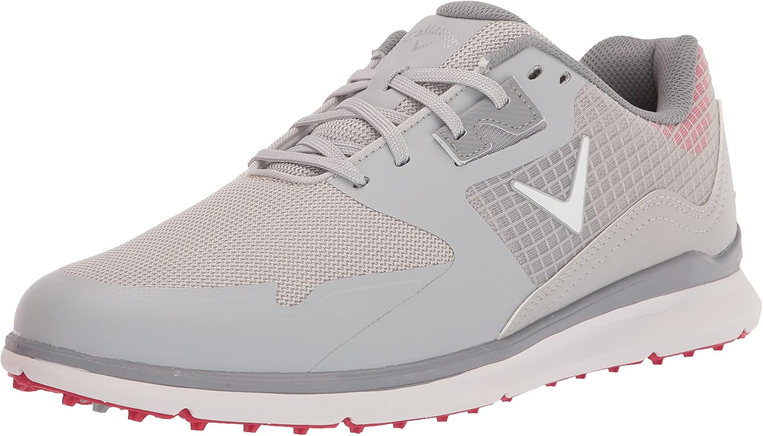 Callaway Men's Oceanside v2 Golf Shoe, Grey/Red, 9 Wide
