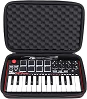 Vista 1 de LTGEM - Funda compatible con Akai Professional MPK Mini MK3/MPK Mini Play MK3 MK3 25 teclas USB MIDI controlador de teclado, negro (solo funda)