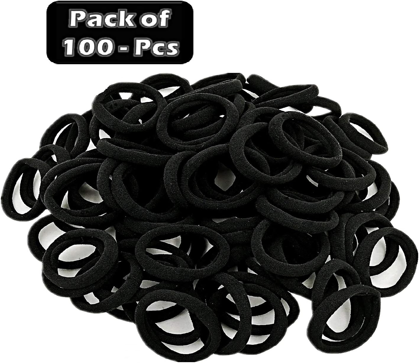 Grabdeal rubber bands for women hair dashing set of 100 pieces black band