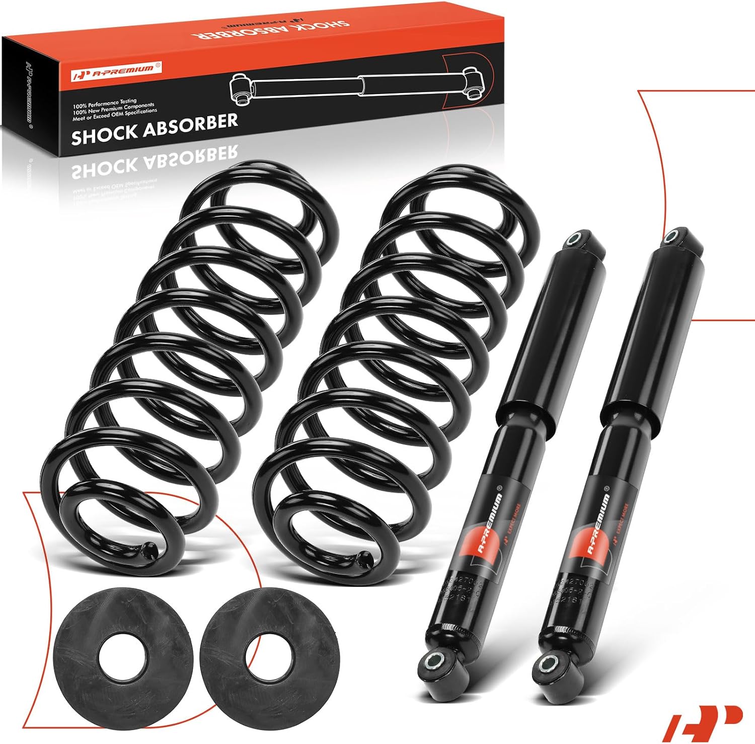 A-Premium Rear Air Spring to Coil Spring Conversion Kit Compatible with Ford Expedition 1997-2002 & Lincoln Navigator 1998-2002, RWD