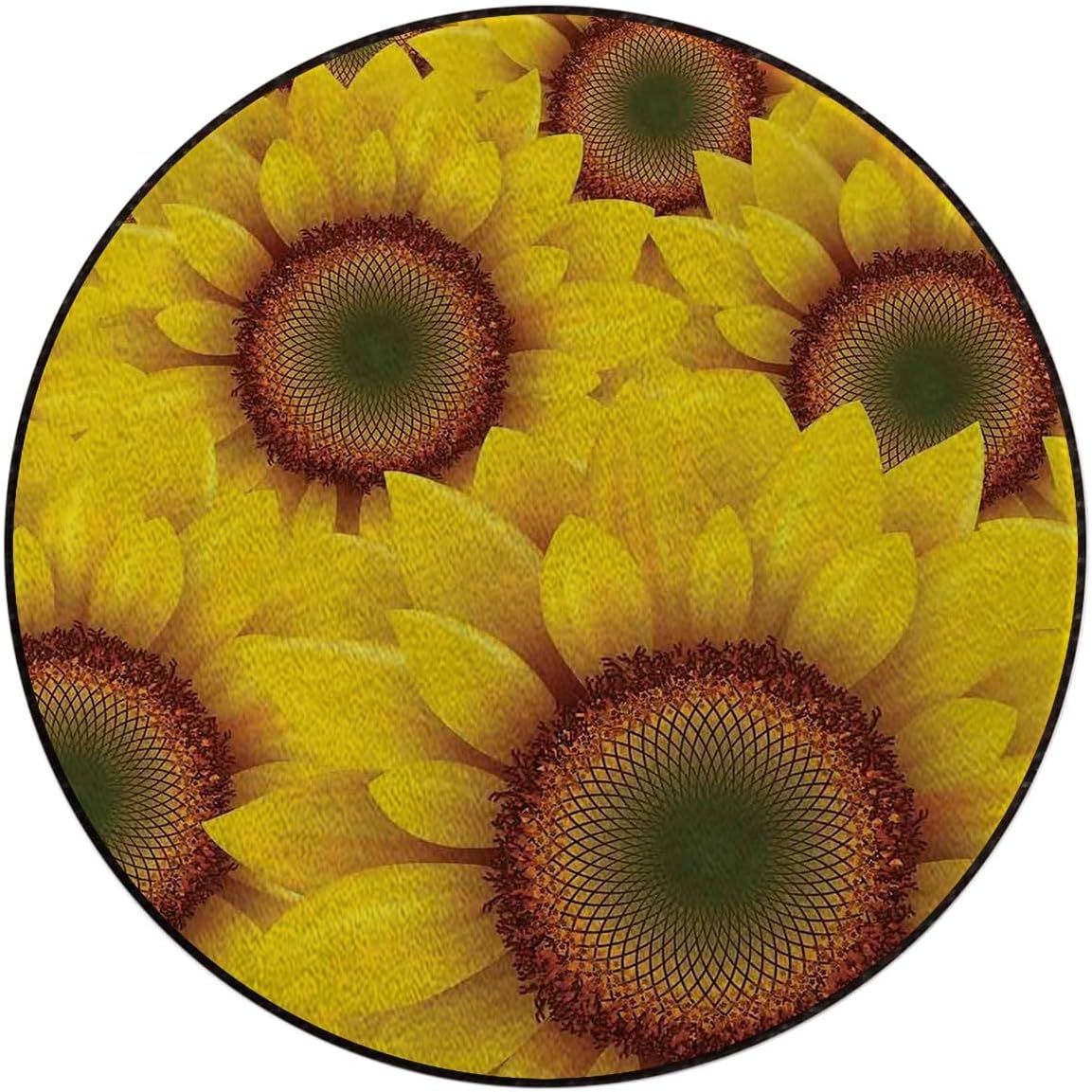Orange YellowChair Mat Office Protector for Hardwood Floors Summer Happiness Colorful Nature Print Anti-Slip Office Chair Mat for Carpet Desk Chair Mat for Office Gaming Room Home Decor 39.3 in
