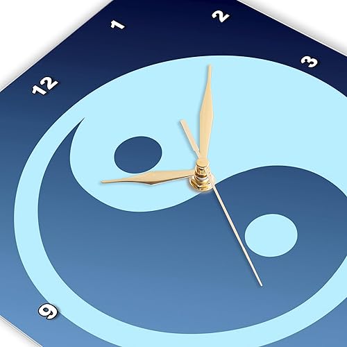 Miniatura 3 de 3dRose dpp_39259_3 Reloj de pared azul océano Yin Yang inspirador Art Peace Spirituality Balance, 15 x 15 pulgadas