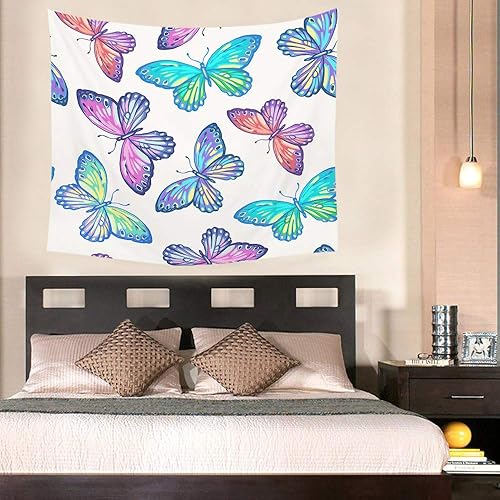 Miniatura 2 de HGOD DESIGNS Tapiz de mariposa para colgar en la pared, colorido patrón de mariposa, tapiz decorativo de pared para hombres, mujeres, niñas, niños,