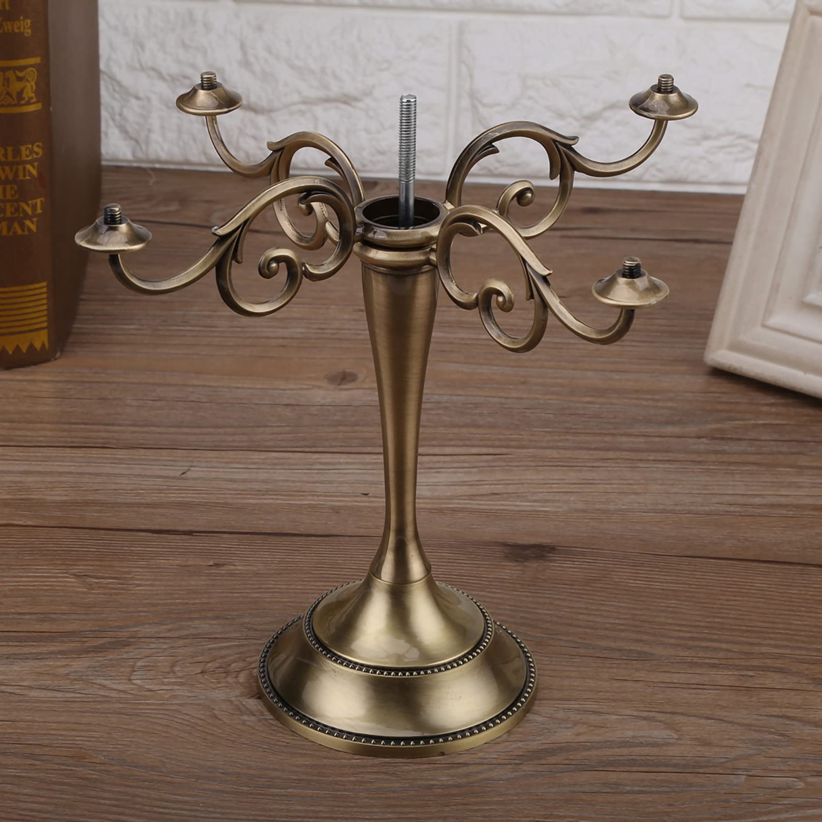 Exotic & Elegant 5 Arms Candelabra for Candlelight Dinner, European Style Home Decor (Wutouqinggu)
