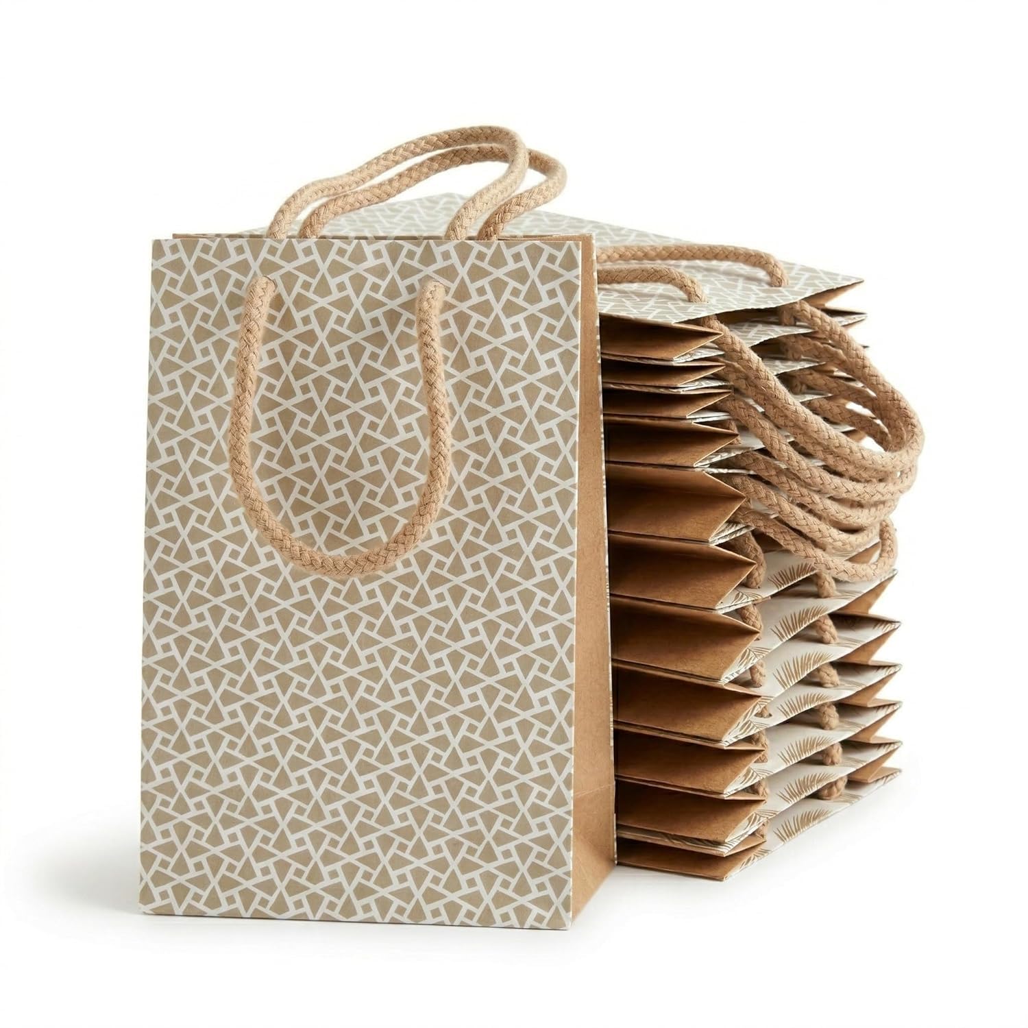 Pack of 20 Mini Gift Paper Bags with Handles Assorted Designs 7.5x5 Inch Small Return Gift Bags for Jewelry Packaging Wedding Favors Party Boutique Bags-image-34