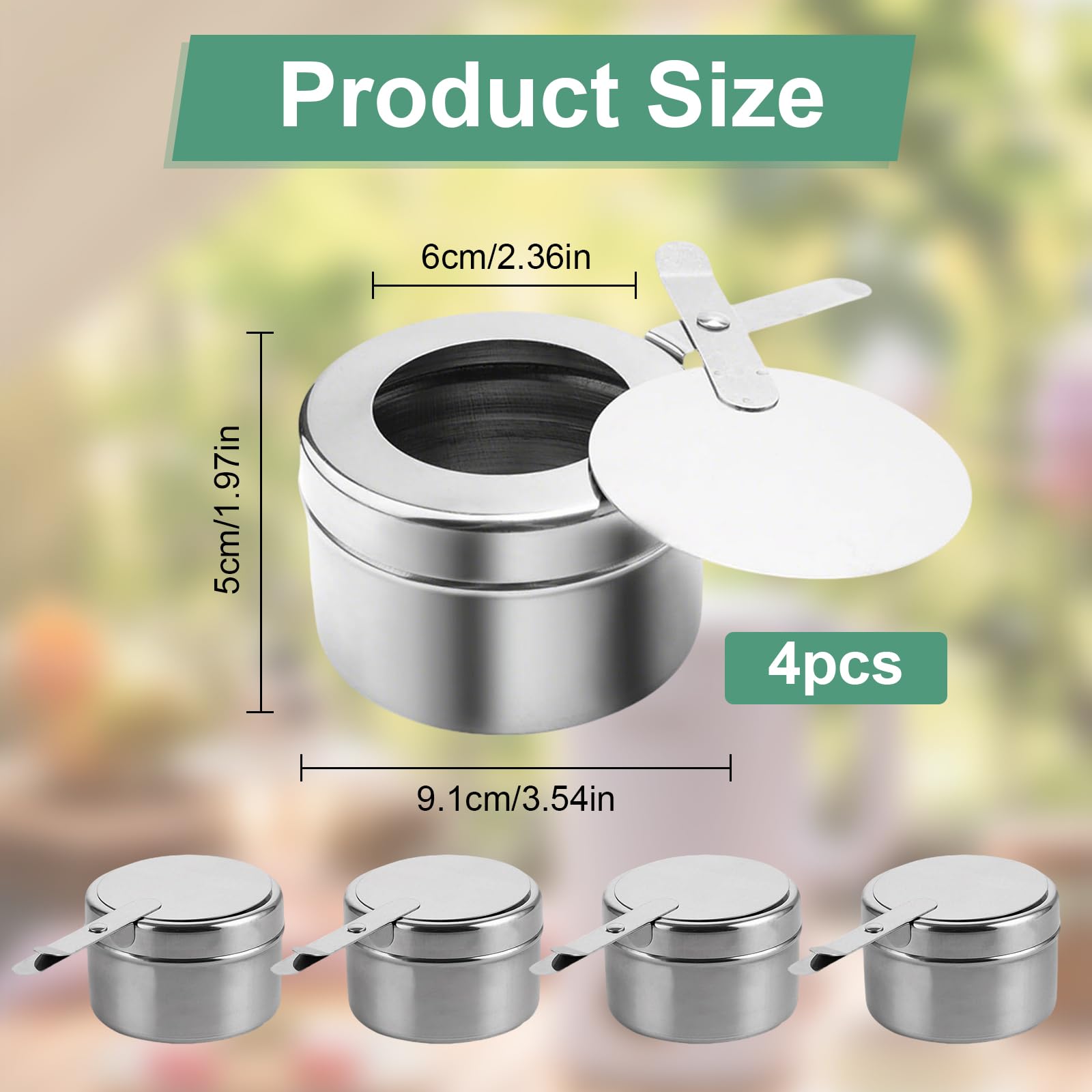 Vastsea 2 Pièces Brûleur D'alcool Pour Fondue, Brûleur à Alcool, Récipients à Pâte Combustible, Pour Chauffe-Plats à Fondue Ou Plat De Cuisson, Camping, Café, Boissons Chaudes