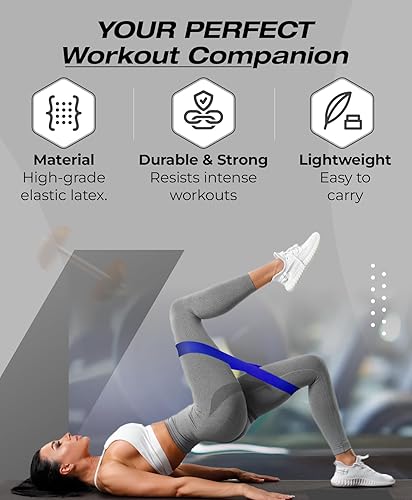 Miniatura 3 de Bingwaah Mini Loop Resistance Bands  Fabric & Elastic Sets Exercise Bands for Strength Training - Rehab, Yoga, Pilates & Home Workout Equipment