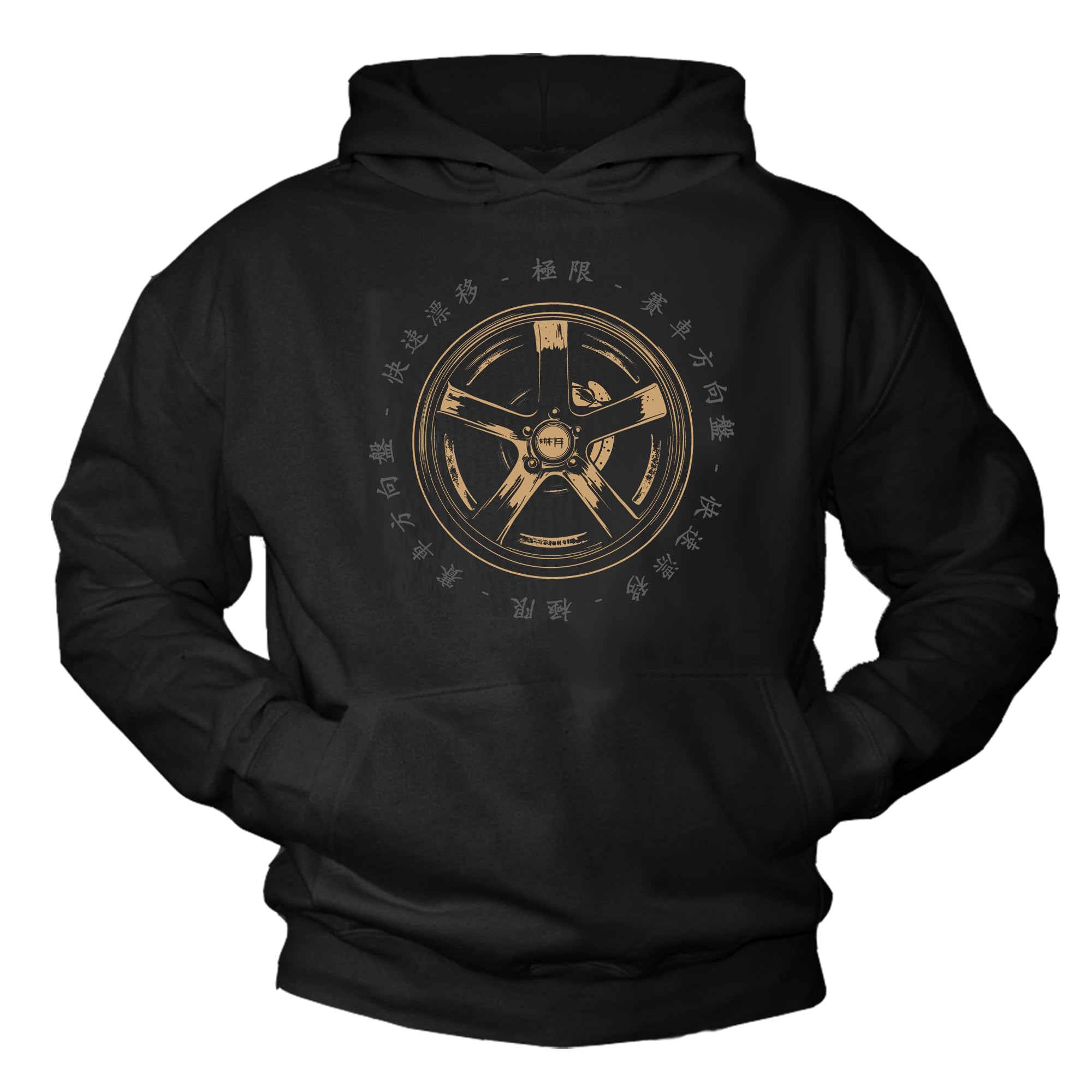 MAKAYA bluza z kapturem męska racing z motywem felgi tuning motorsport styl furious tokyo drift hoodie z nadrukiem
