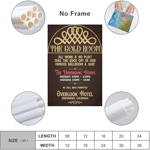 Miniatura 2 de Khglxm Póster de The Gold Room Overlook de hotel, pinturas artísticas en lienzo, decoración de pared, decoración del hogar, decoración de sala de