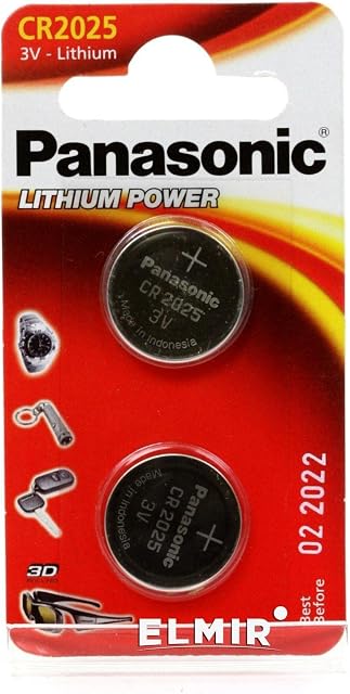 Panasonic Pack Of 2 Lithium CR2025 3V batteries Coin Cell Multi-Purpose New