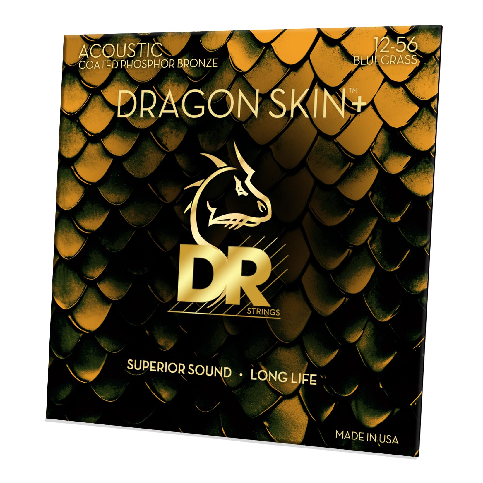 DRAGON SKIN+, Coated Phosphor Bronze Acoustic Guitar Strings, DAP-12/56