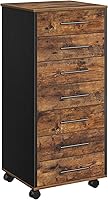 HOOBRO 7-Drawer Mobile File Cabinet, Rustic Brown Black Wooden Storage for Home Office, Study, Easy Assembly BF07WJ01