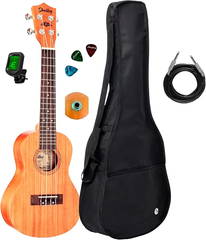 Ukulele Eletroacústico Shelby Su23m + Capa E Acessórios