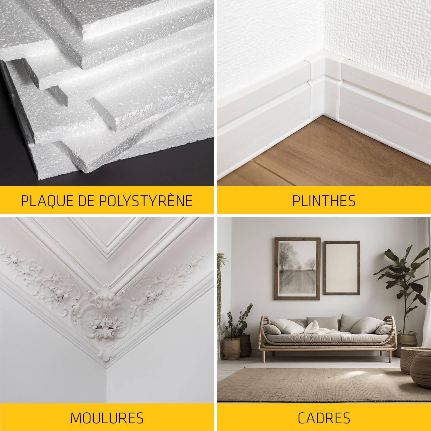 SIKA - Colle acrylique d’agencement - SikaBond-240 Fixe Facile blanc cassé - Intérieur, extérieur abrité - Multi-support - Maintien immédiat - 290 ml (Lot de 6)