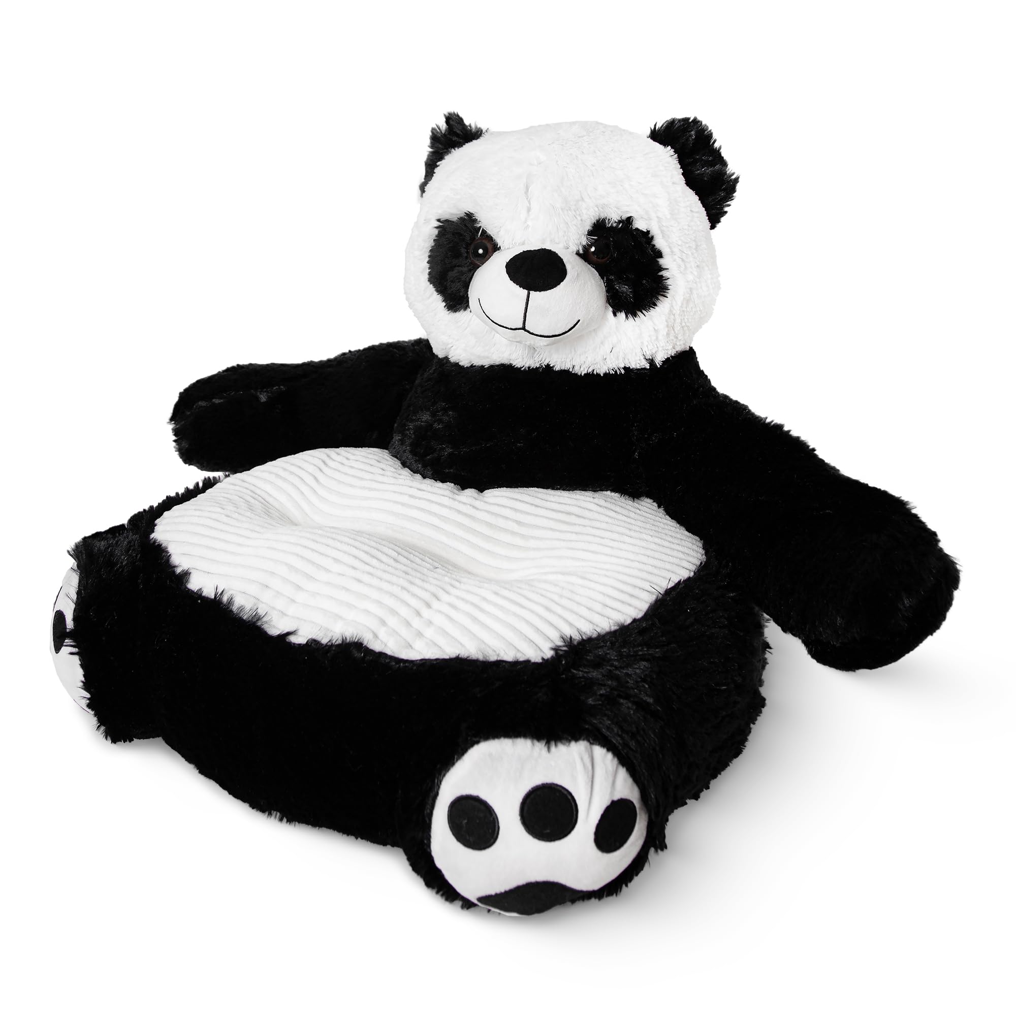MKS Panda Silla de peluche, sofá infantil de felpa suave panda para niños pequeños, reposabrazos para niños y niñas, silla de sofá infantil, compañero para leer, relajarse y abrazar