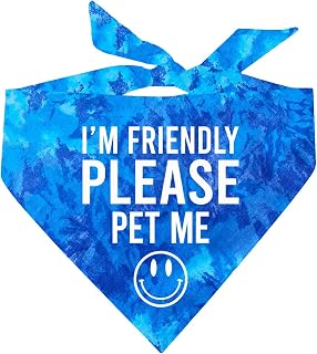 I'm Friendly Please Pet Me Dog Bandana (Royal Scrunch, OS151)