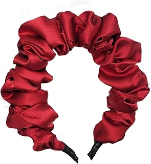 رباط شعر حلقي - نمط عصري قابل للطي بلون سادة، إكسسوار شعر مغطى بالقماش الناعم للنساء، رائع لراحة طوال اليوم (لون موضح، قطعة واحدة)