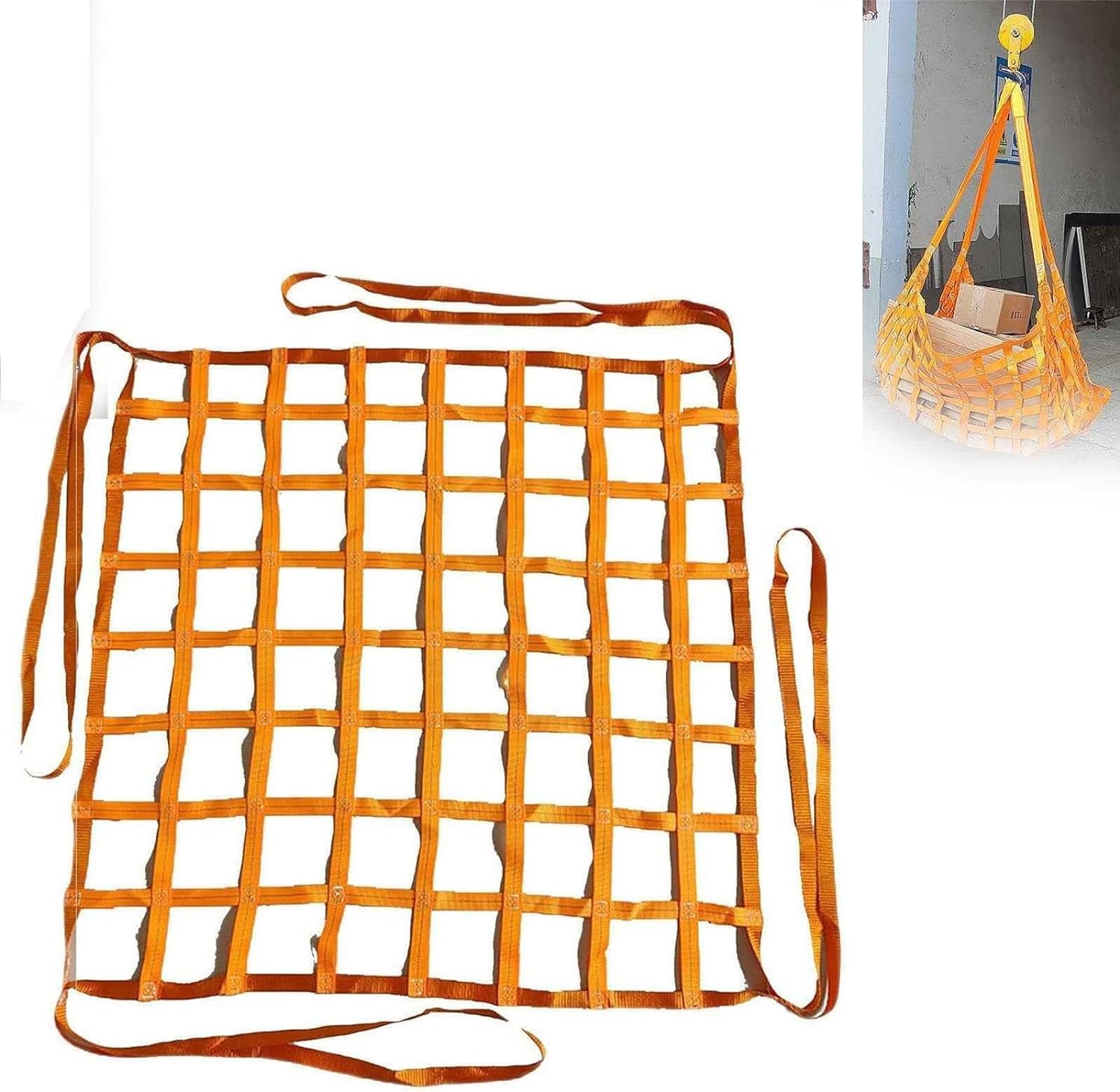 WQPMNYG Heavy Duty Cargo Lifting Net Cargo Sling Lifting Net,Lifting Cargo Net for Loading and Unloading Cargo,Mobile Loading and Unloading Heavy Load Net Nylon Sling nets