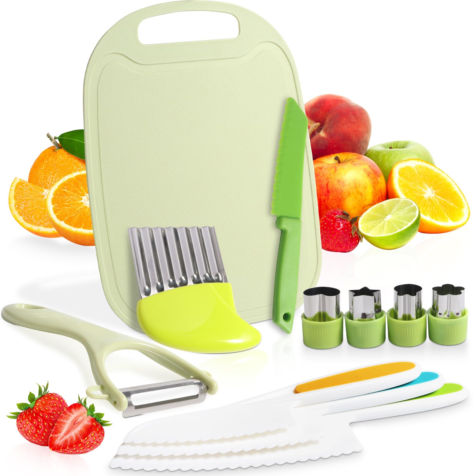 Set Coltelli Cucina per Bambini 17 Pezzi - Vera Cucina Montessori Sicura
