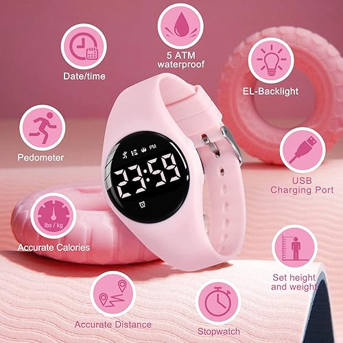 Miniatura 2 de L LAVAREDO Reloj de seguimiento de actividad física para niños, reloj digital de seguimiento de actividad para niños de 3 a 12 años, sin Bluetooth,