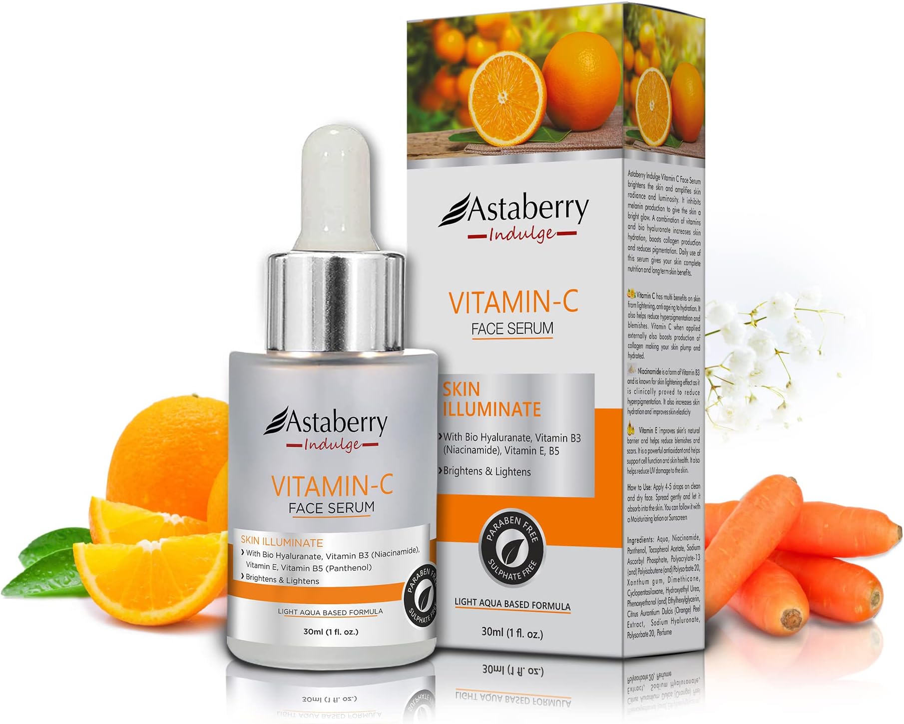 Vitamin C Face Serum โ Anti Aging Facial Serum with Vitamin C, Vitamin E, Hyaluronic Acid, Niacinamide, Panthenol โ Brightening Serum for Dark Spots, Fine Lines & Wrinkles