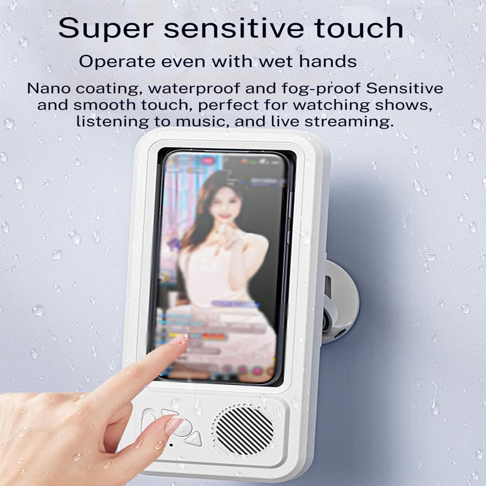 Aqua Play Phone Holder, Aqua Play Waterproof Shower Phone Case, Built-in Smart Bluetooth Speaker, 360 Rotation Can Be Installed on Any Surface, ... Aqua Play Phone Holder, Aqua Play Waterproof Shower Phone Case, Built-in Smart Bluetooth Speaker, 360 Rotation Can Be Installed on Any Surface, ...