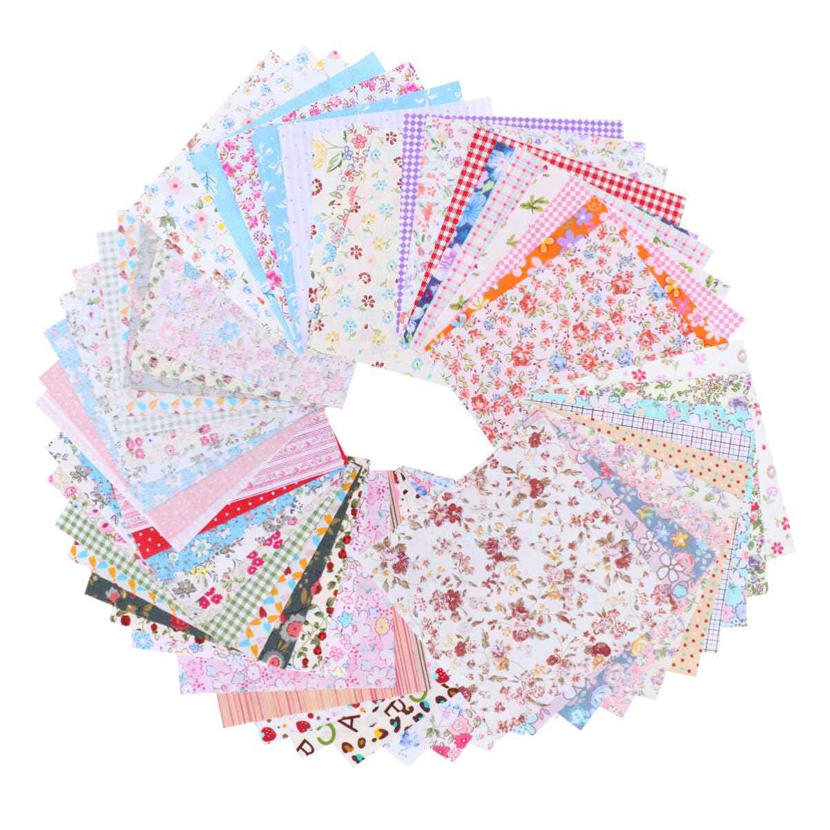 Szycie tkanin patchworkowych, Materiał do szycia patchworku, tkanina do szycia, 50 sztuk DIY tkanina pikowana tkanina drukowana scrapbooking(15X15CM)