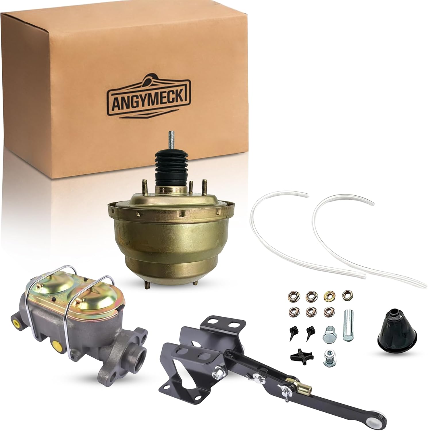 8" Dual Power Brake Booster with Master Cylinder Booster Conversion Kit Compatible with 1974-1986 CJ7 & CJ5 1974 1975 1976 1977 1978 1979 1980 1981 1982 1983 1984 1985 1986 Disc/Drum or Drum/Drum