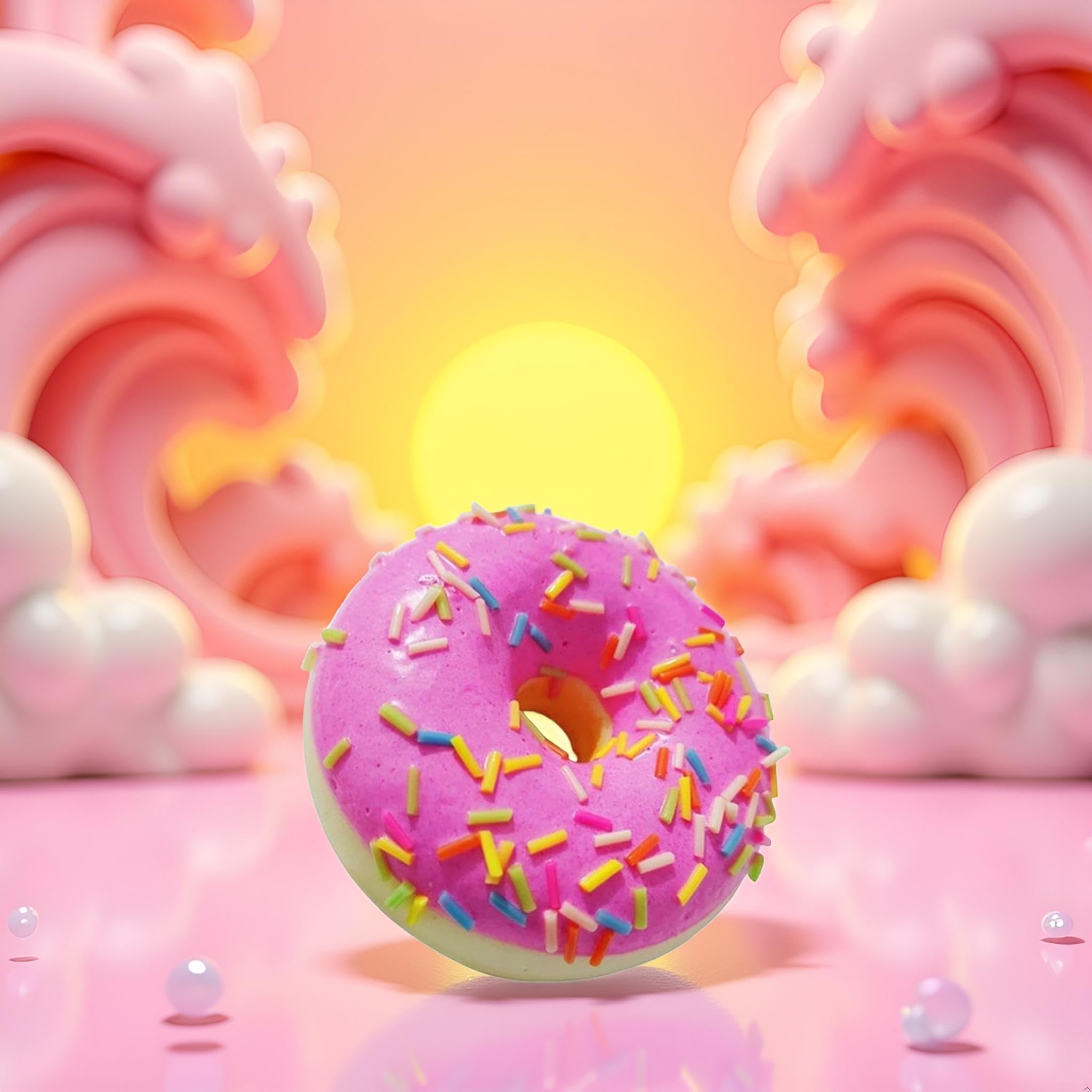 Juroicessry 1 Pc Pink Fake Donuts,Stress Relief Donuts Simulation