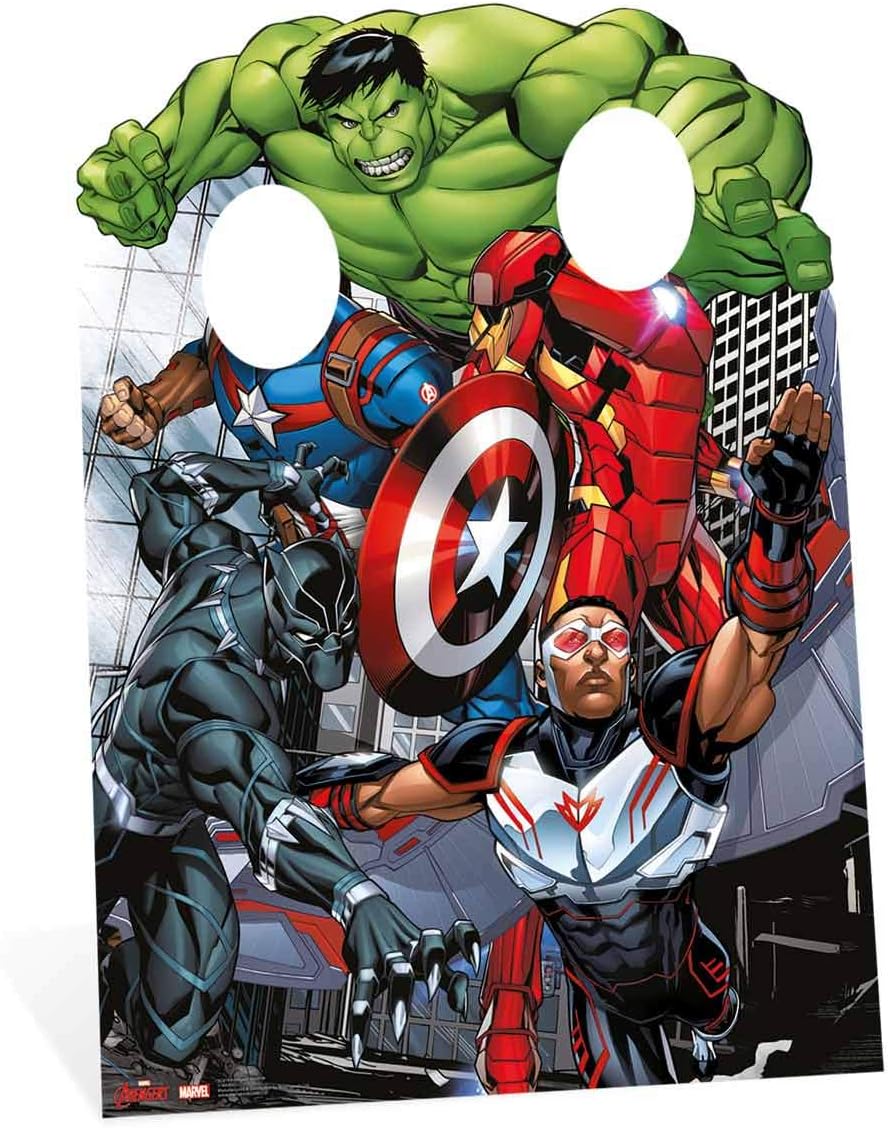 Star Cutouts Marvel Avengers Assemble Child Size Stand In 130cm tall and 95cm wide. Comic Artwork