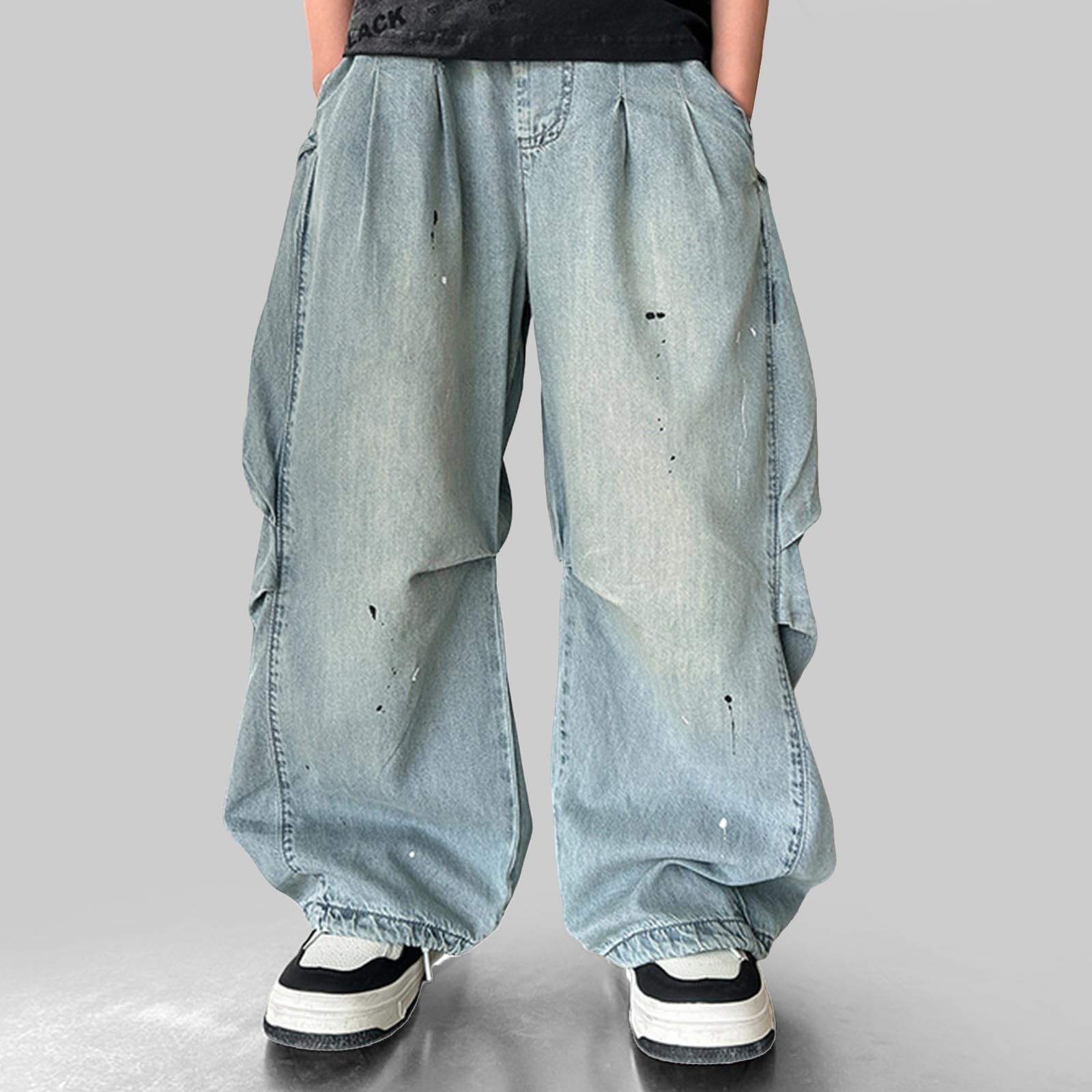 Genérico Jeans Niños - Pantalones Vaqueros Informales para Niños De Corte Holgado Cómodos con Cintura Elástica para Jugar Y para El Día A Día Suave Y Resistente con Un Diseño Moda Jeans