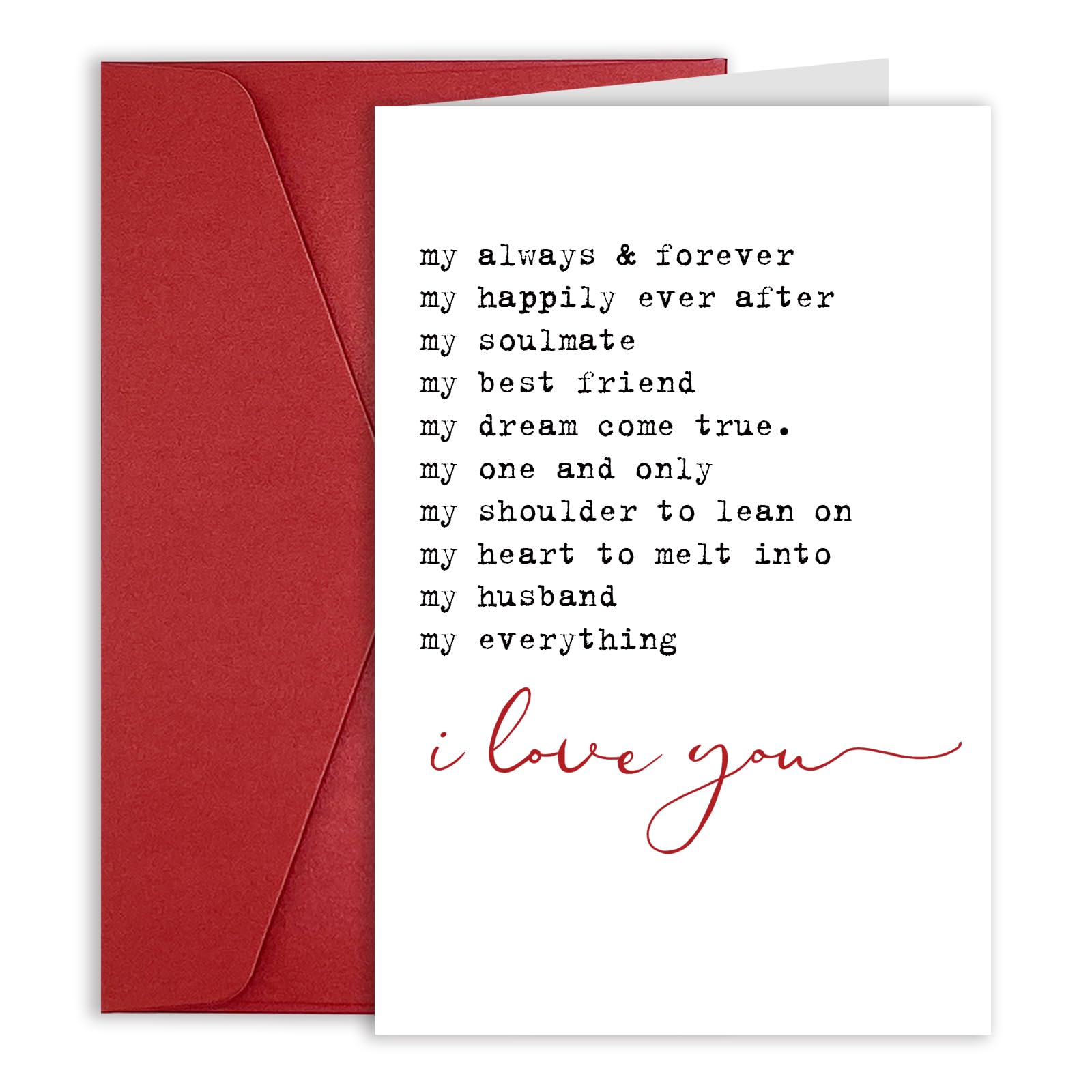 MOCO PAPER Romantic Anniversary Card Husband, Romantic Anniversary Card Gift for Husband, Ideal Birthday Poem Sentimental Card from Wife