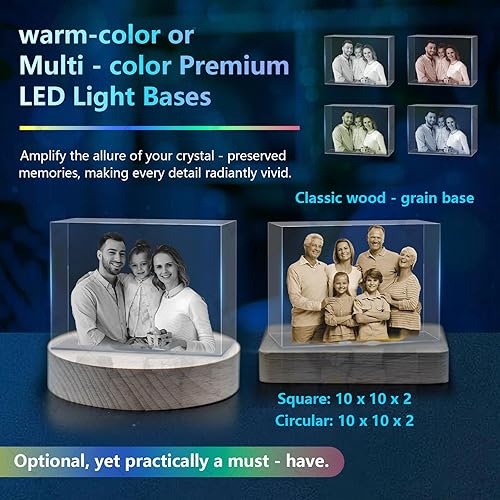 Miniatura 7 de 3D Crystal Photo, Personalized Gifts for Women Wife Mom Dad Husband Grandma Grandpa, Custom Gift With Your Own Photo, Custom Glass 3D Laser Etched