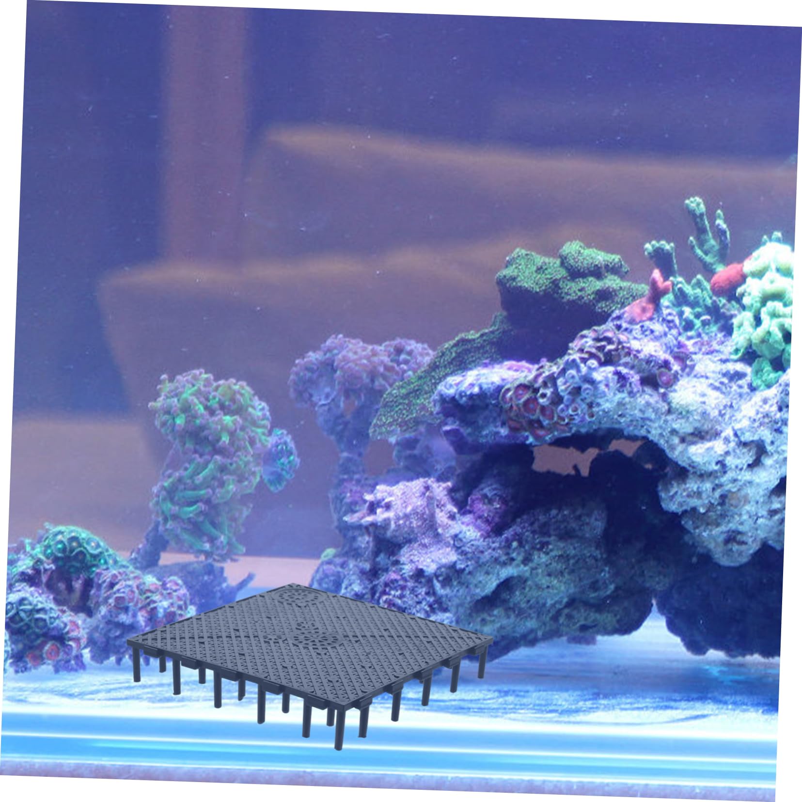 PVC Filterplatte für Aquariumboden 10 Stück Schwarz mit Zähigkeit und Nut Feder Verbindung zur Zucht von Meeresfischen und Fischbecken