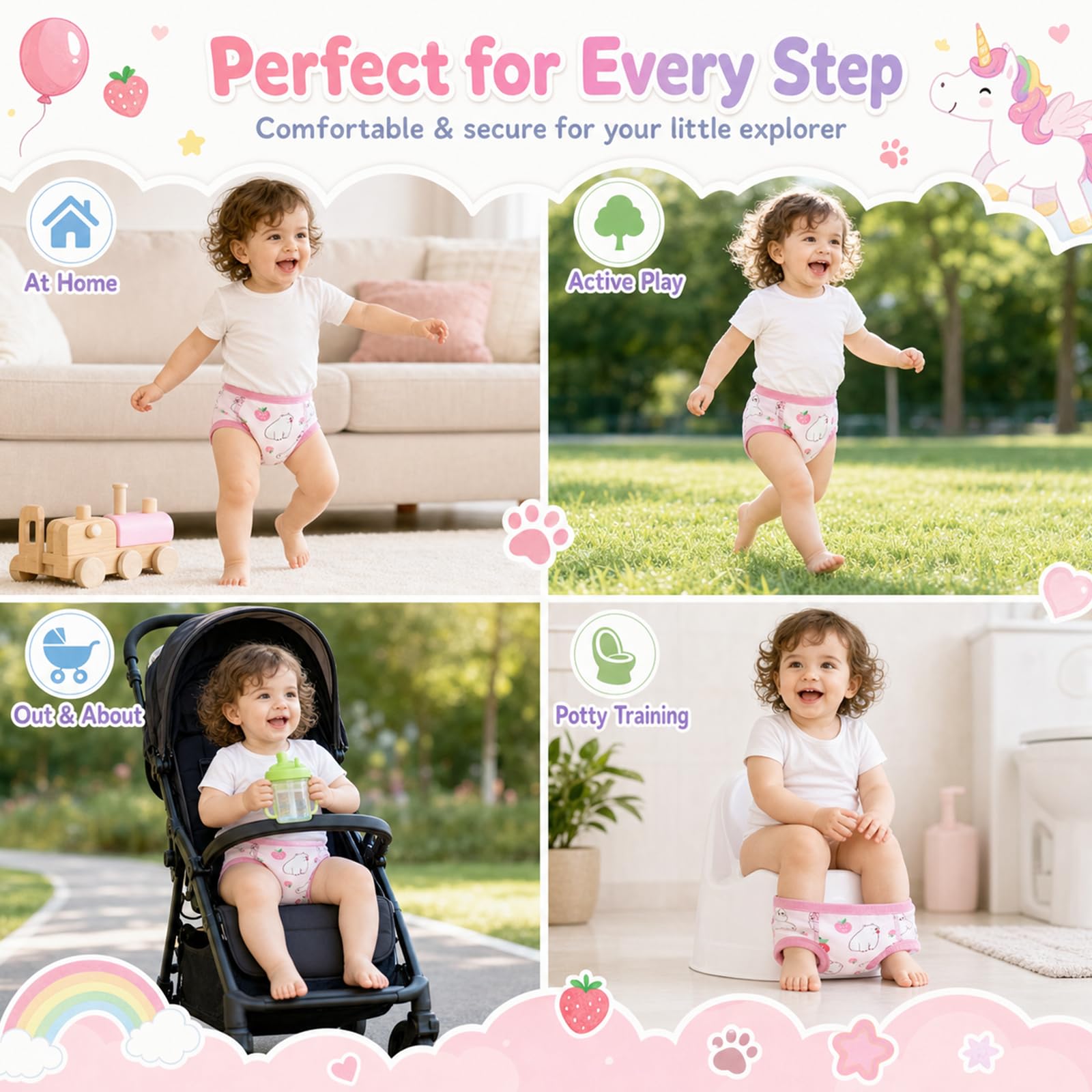 MOEMOE BABY Töpfchen Trainingshose Kinder 6 Stück Trainings Unterhosen für Jungen & Mädchen 2-9 Jahre