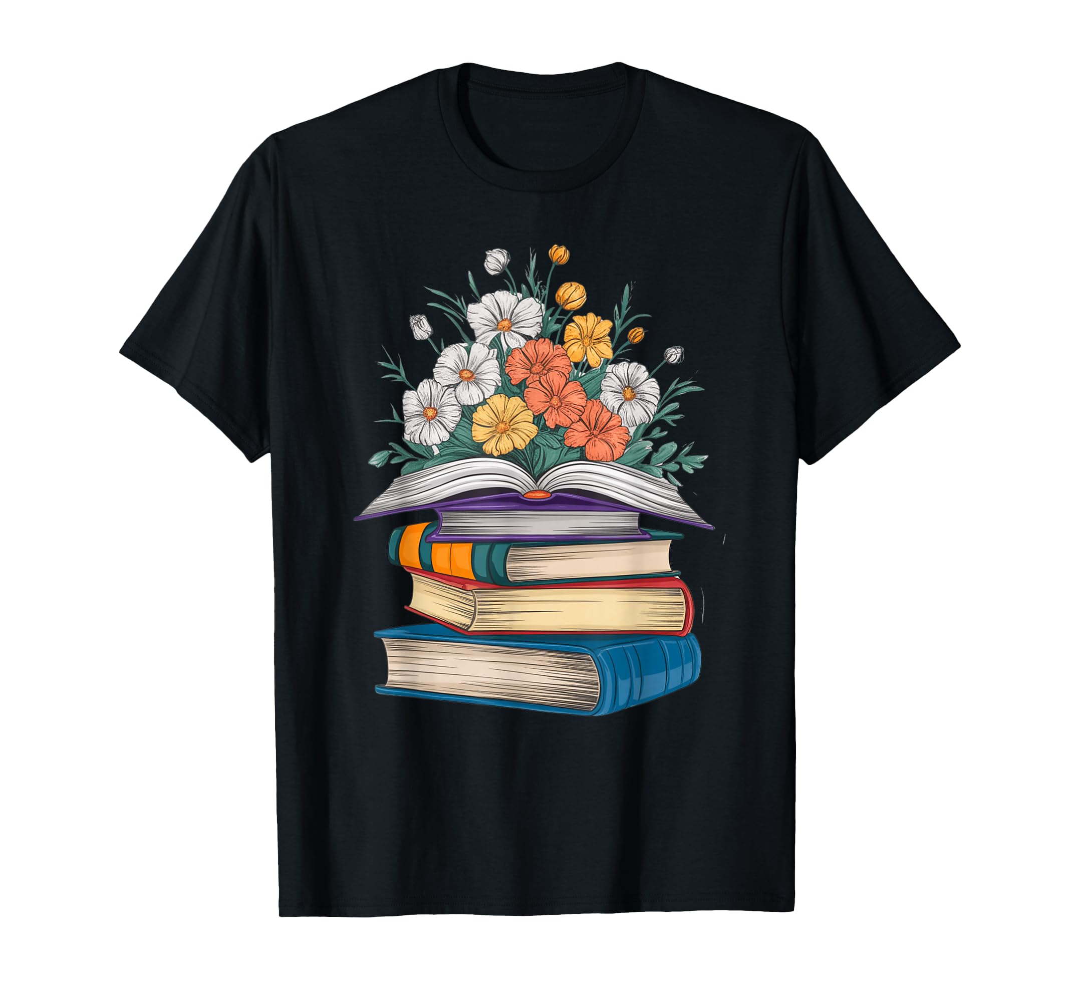 Floral Delight Bookstack T-Shirt