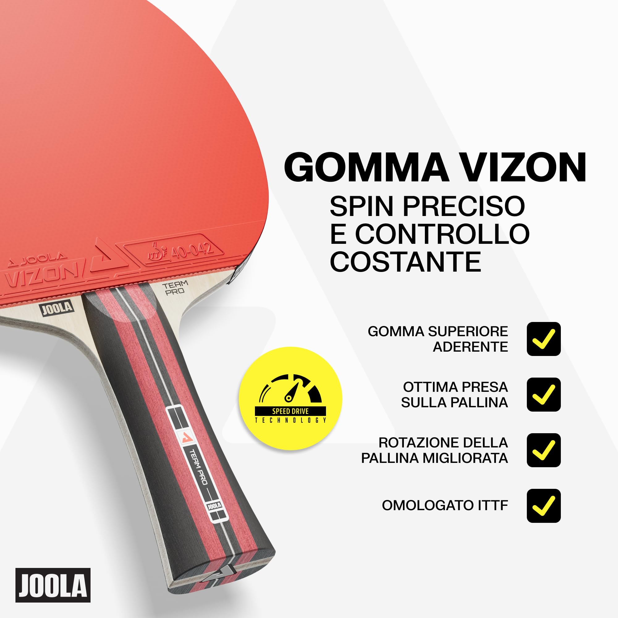 JOOLA Team Pro - Set da ping pong, 2 racchette da ping pong + 3 palline da ping pong + custodia, 6 pezzi